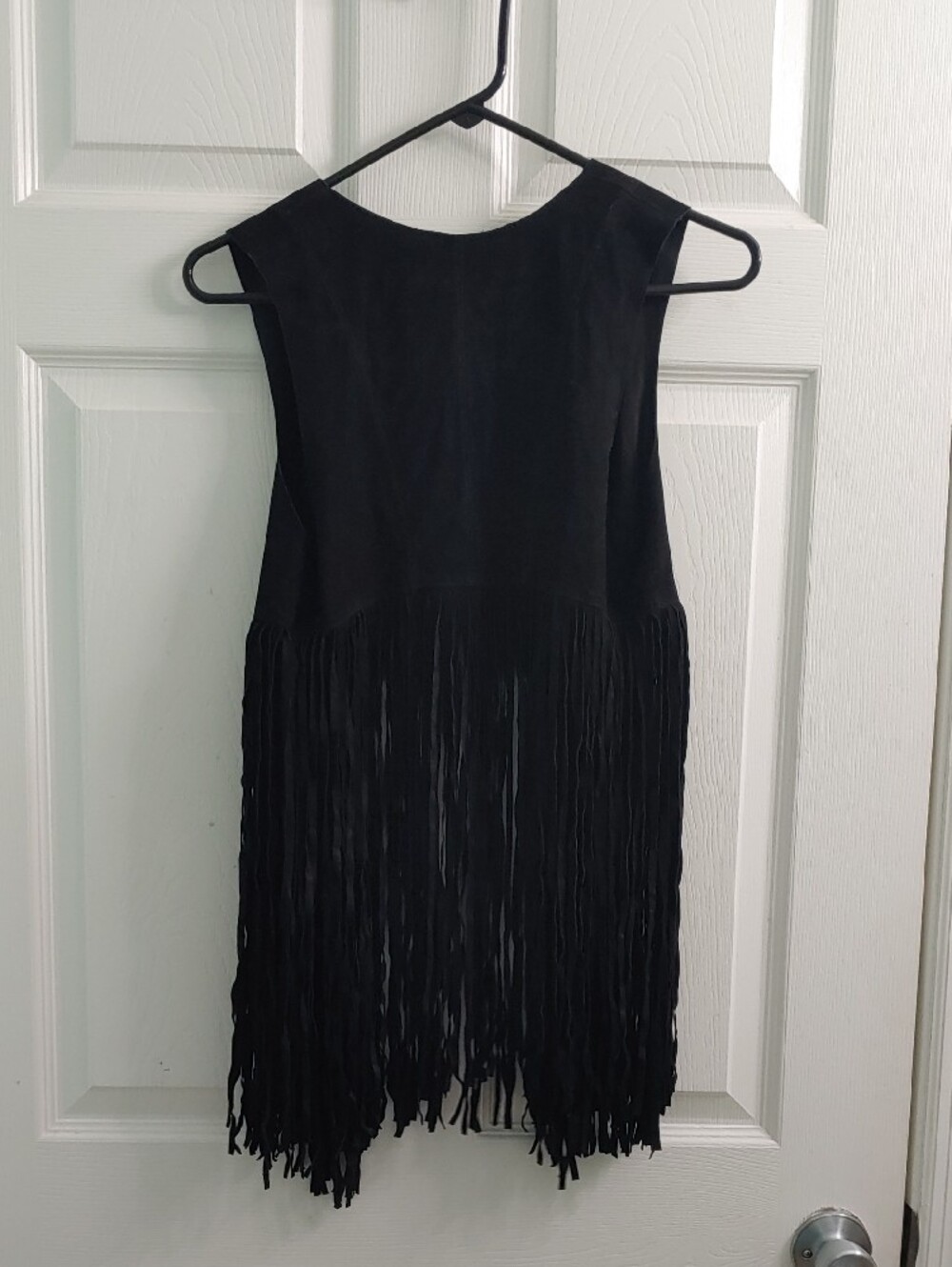 Lamarque Black Leather Fringe Vest Suede Western Festival Women's Size XS - Picture 4 of 6